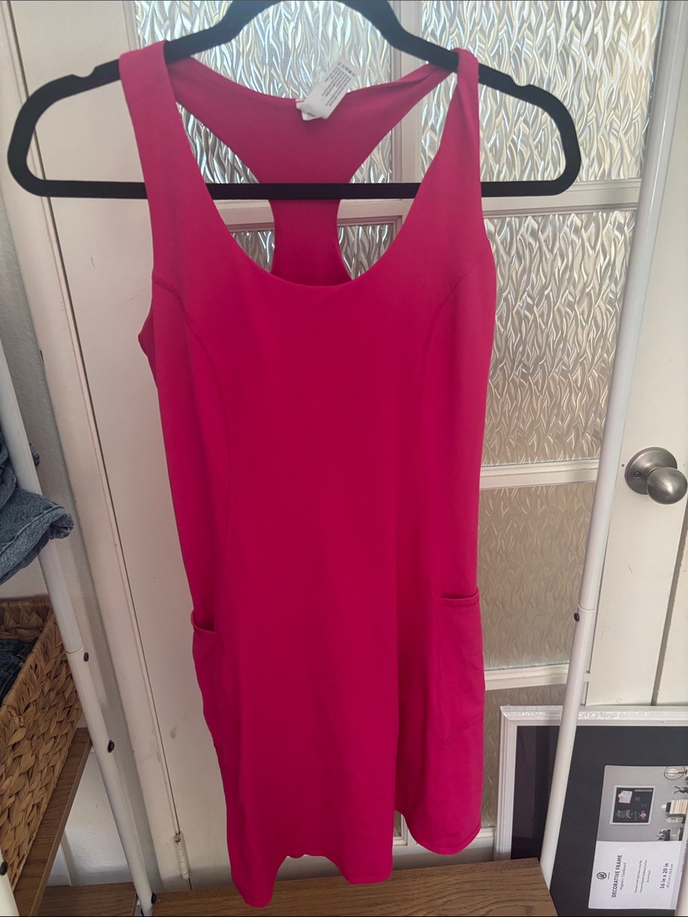90 Degree By Reflex Hot Pink Racerback Athletic Dress with Pockets